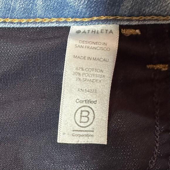 Athleta Sculptek Sz 16 Straight Leg Ankle Jeans Light Wash Stretch 535340 34x25 - Picture 9 of 10